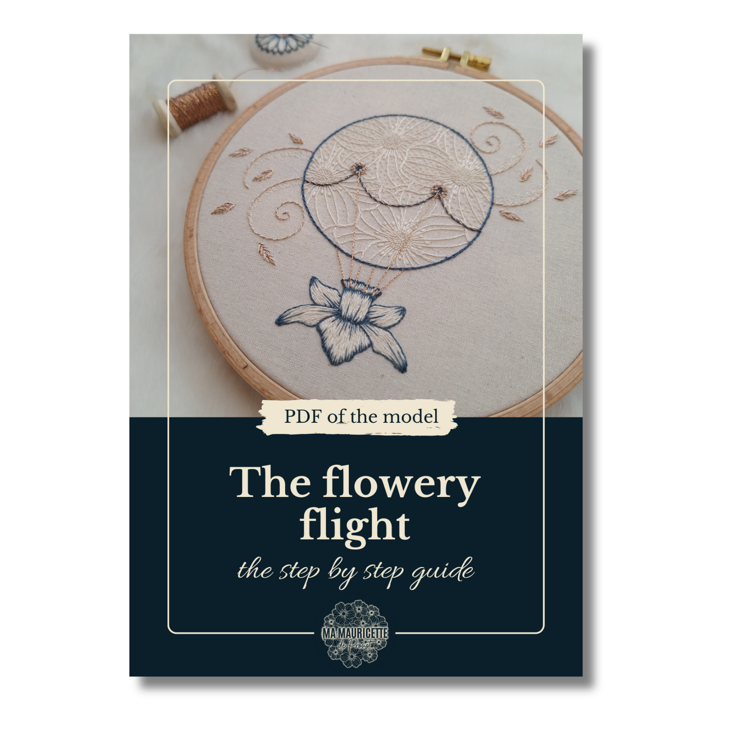 Patron de broderie - L'envolée fleurie