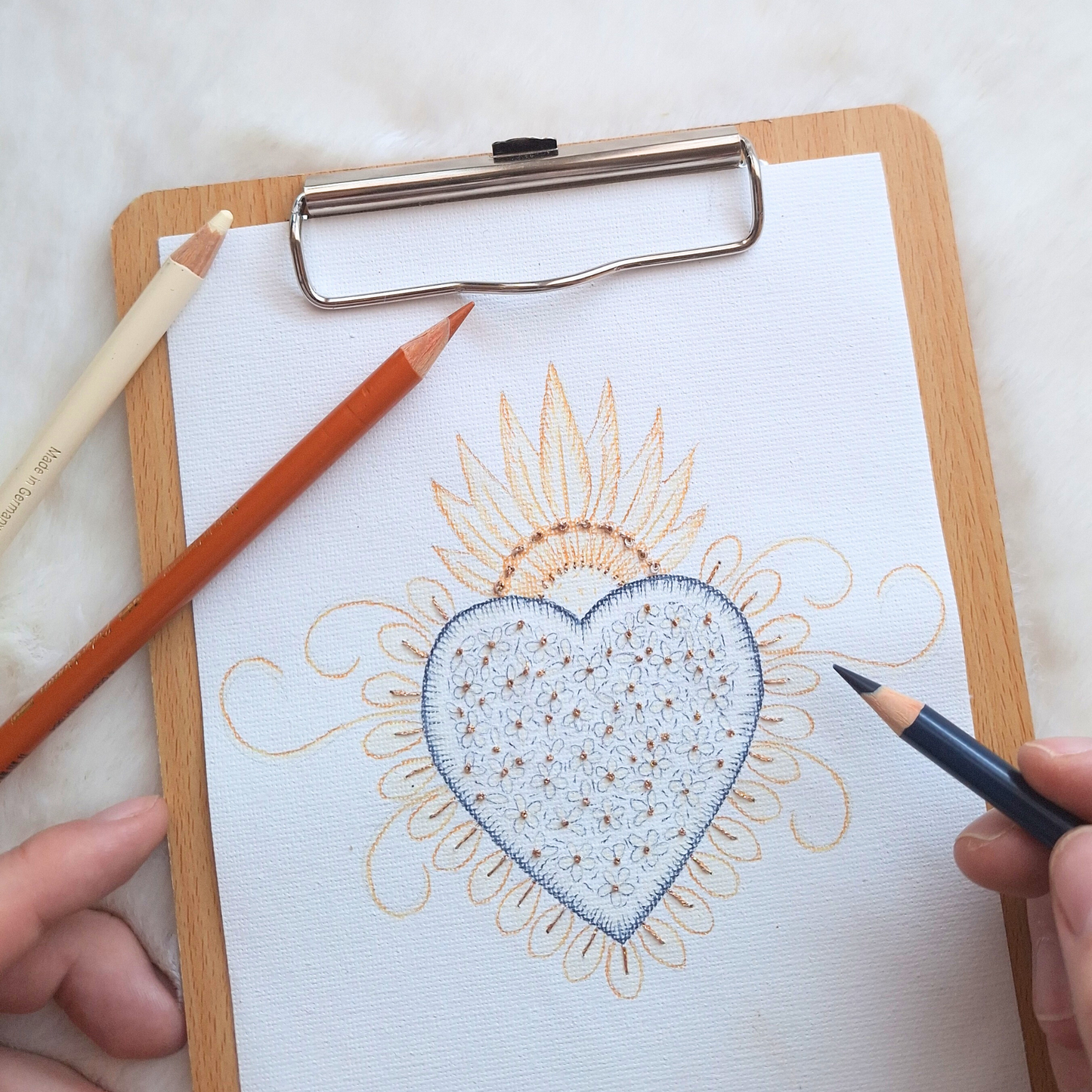 Patron de broderie - Messager du coeur