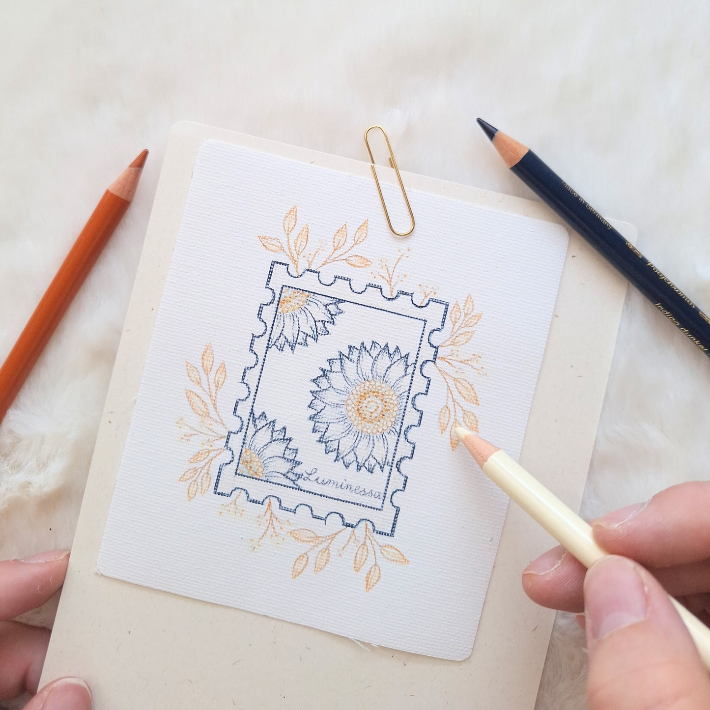 Patron de broderie - Postée au Soleil levant