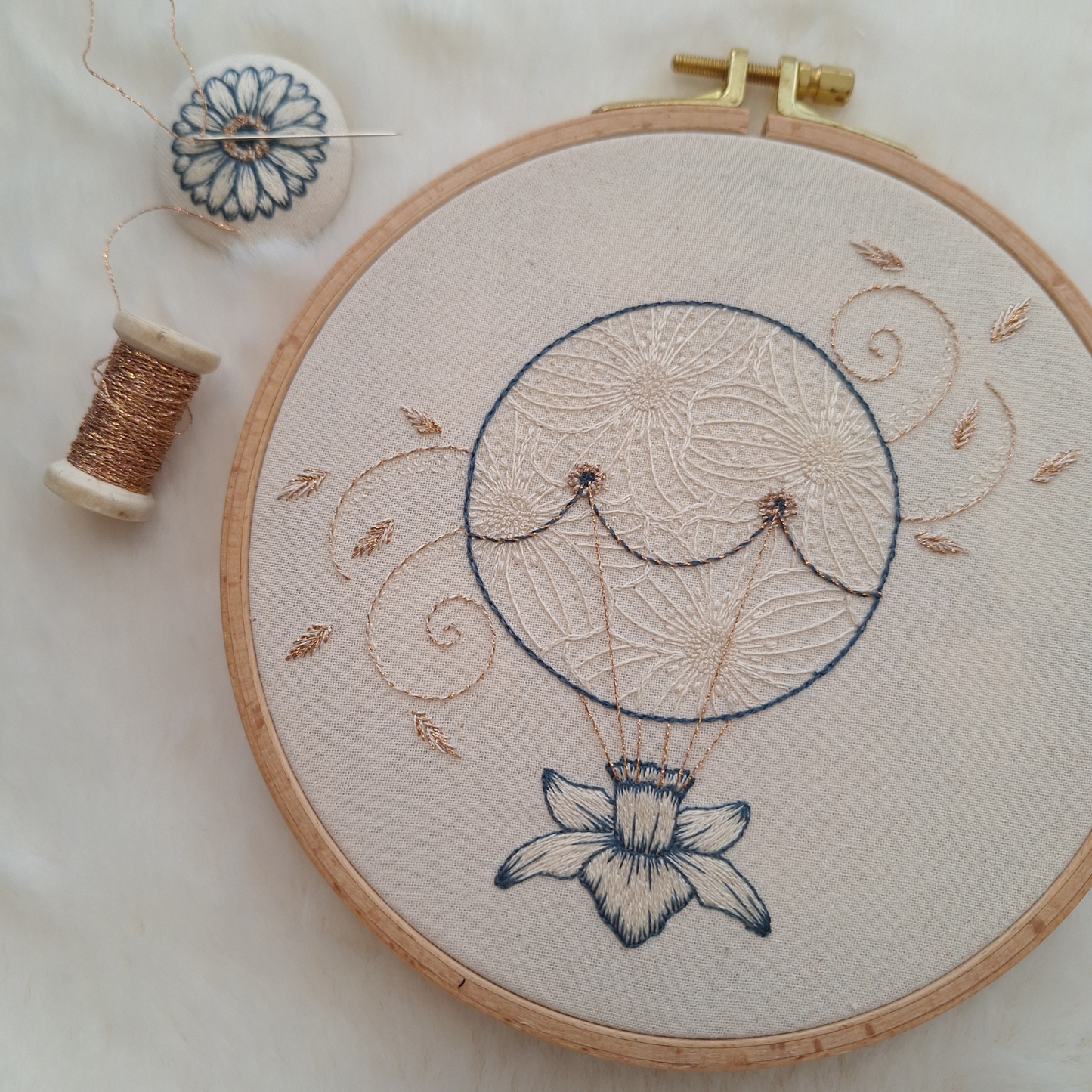 Patron de broderie - L'envolée fleurie