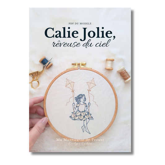 Patron de broderie - Calie Jolie, rêveuse du ciel