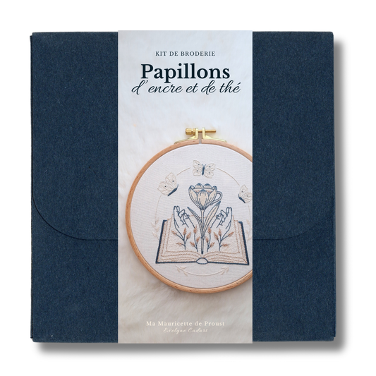 Kit de broderie - Papillons d'encre et de thé
