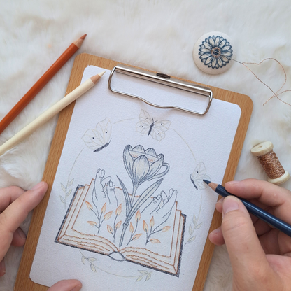 Patron de broderie - Papillons d'encre et de thé