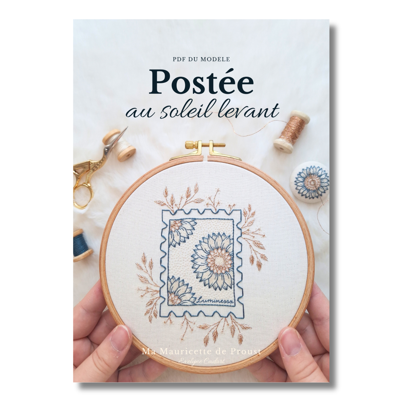 Patron de broderie - Postée au soleil levant
